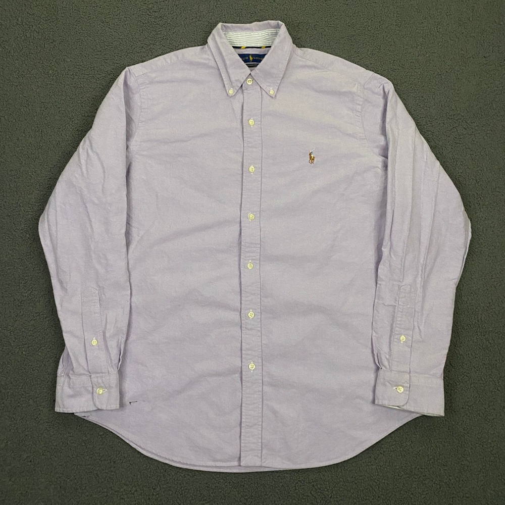 Ralph Lauren Shirt Mens Large Lavender Button Down Oxford Cloth OCBD Pony